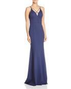 Bariano Forget Me Not V-neck Gown
