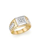 Bloomingdale's Diamond Men's Ring In 14k White And Yellow Gold, .10 Ct. T.w. - 100% Exclusive