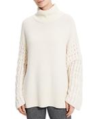 Theory Cable Sleeve Cashmere Sweater