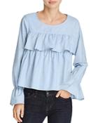 Joie Adotte Ruffled Bell-sleeve Top