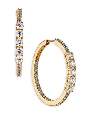 Nadri Love All Cubic Zirconia Hoop Earrings In 18k Gold Plated