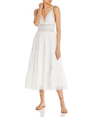 Aqua V Neck Lace Trim Dress - 100% Exclusive