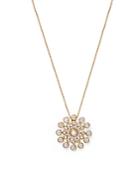 Bloomingdale's Diamond Floral Cluster Pendant Necklace In 14k Yellow Gold, 1.0 Ct. T.w. - 100% Exclusive
