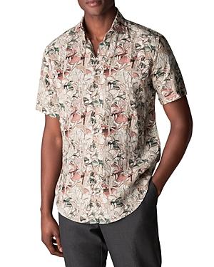 Eton Linen Floral Print Slim Fit Button Down Resort Shirt