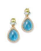 Bloomingdale's Swiss Blue Topaz & Diamond Drop Earrings In 14k Yellow Gold - 100% Exclusive