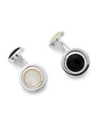 Turnbull & Asser Reversible Cufflinks With Onyx And Mother Of Pearl