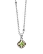 Lagos 18k Yellow Gold & Sterling Silver Caviar Color Peridot Bead Frame Pendant Necklace, 16-18