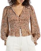 Ted Baker Made In Britain Abstract Print Peplum Top