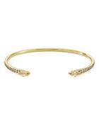Nadri White Topaz Open Cuff Bracelet In 18k Gold-plated Or Rhodium-plated Sterling Silver