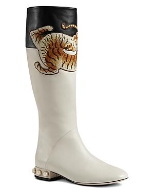 Gucci Pam Embroidered Tall Boots