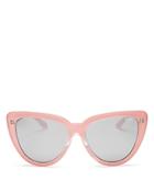 Quay Stray Cat Mirrored Sunglasses, 57mm