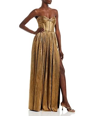 Bronx And Banco Florence Metallic Strapless Gown