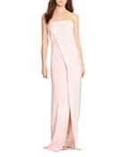 Halston Heritage Crossover Strapless Gown