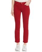 Mother The Dazzler Ankle Straight-leg Corduroy Jeans In Garnet