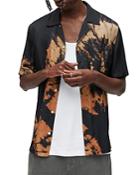 Allsaints Silverlake Cotton Tie Dyed Relaxed Fit Button Down Camp Shirt