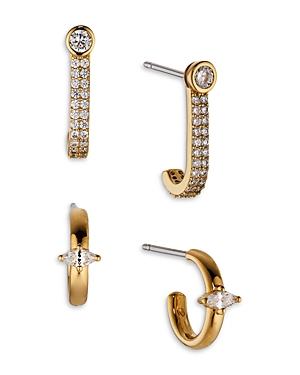 Aoja By Nadri Cheeky Cubic Zirconia J-hoop & C-hoop Earrings, Set Of 2