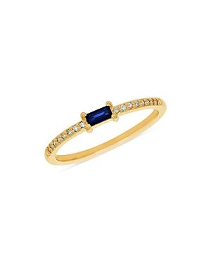 Moon & Meadow 14k Yellow Gold Blue Sapphire & Diamond Stack Ring