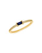 Moon & Meadow 14k Yellow Gold Blue Sapphire & Diamond Stack Ring