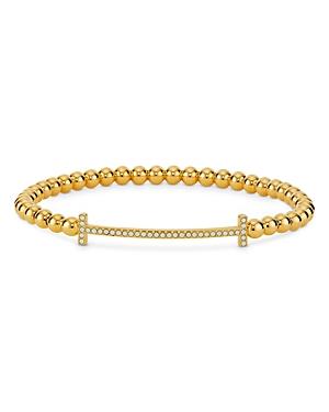 Nadri Opal T Bar Beaded Stretch Bracelet In 18k Gold-plate
