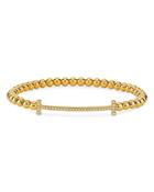 Nadri Opal T Bar Beaded Stretch Bracelet In 18k Gold-plate