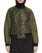 Bcbgmaxazria Gibson Quilted Camo Jacquard Bomber Jacket