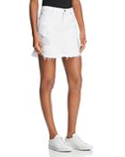 7 For All Mankind Destroyed Denim Skirt In White Fashion 3