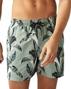 Reiss Palm Print Swim Trunks