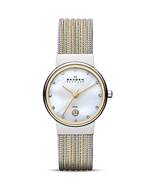 Skagen Two Tone Expressions Mesh Watch, 26mm