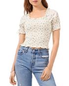 1.state Short Sleeve Smocked Top