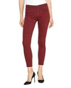 Hudson Barbara High-rise Skinny Jeans In Oxblood Houndstooth