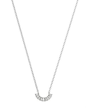 Bloomingdale's Diamond Baguette Arc Pendant Necklace In 14k White Gold, 0.15 Ct. T.w. - 100% Exclusive