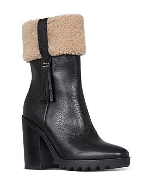 Paige Women's Whitney Shearling Lined Block Heel Booties