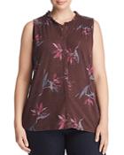 Lucky Brand Plus Printed Button-front Tank