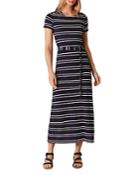 Karen Millen Striped Belted Midi Dress