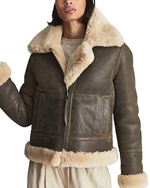 Reiss Hadi Reversible Shearling Biker Jacket