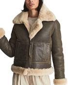 Reiss Hadi Reversible Shearling Biker Jacket