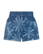 Sandro Isaac Daisy Laser Printed Denim Shorts