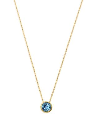 Bloomingdale's Blue Topaz Bezel Set Pendant Necklace In 14k Yellow Gold, 18 - 100% Exclusive