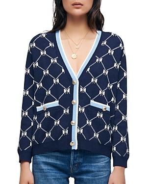 Maje Mybow Jacquard Cardigan