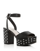 Kenneth Cole Women's Pheonix Studded Leather Block-heel Platform Sandals