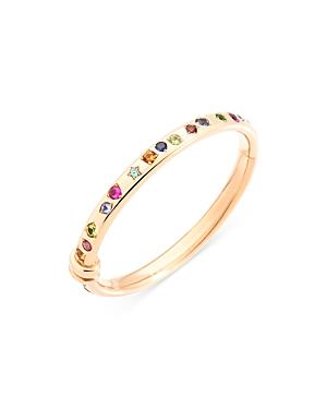 Pomellato 18k Rose Gold Nudo Multi Gemstone Bangle Bracelet