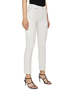 Ag High Rise Ankle Slim Straight Jeans In White Cream