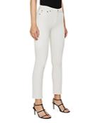 Ag High Rise Ankle Slim Straight Jeans In White Cream