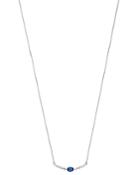 Bloomingdale's Blue Sapphire & Diamond Bar Necklace In 14k White Gold, 16 - 100% Exclusive