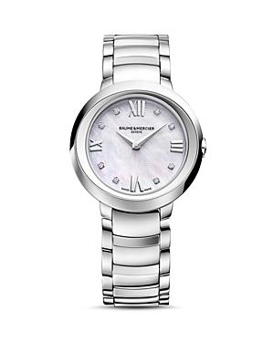 Baume & Mercier Promesse Watch With Mother-of-pearl And Diamonds, 30mm