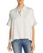 Alice + Olivia Edyth High/low Button-down Top