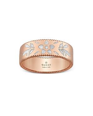 Gucci 18k Pink Gold Mystic White Icon Blooms Ring