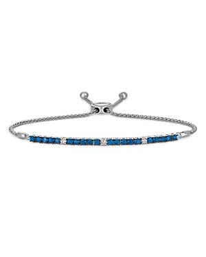 Bloomingdale's Ceylon Sapphire And Diamond Bolo Bracelet In 14k White Gold - 100% Exclusive