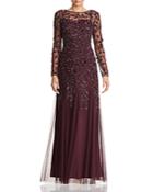 Adrianna Papell Embellished Mesh Gown