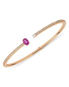 Hueb 18k Rose Gold Spectrum Pink Sapphire & Diamond Cuff Bracelet